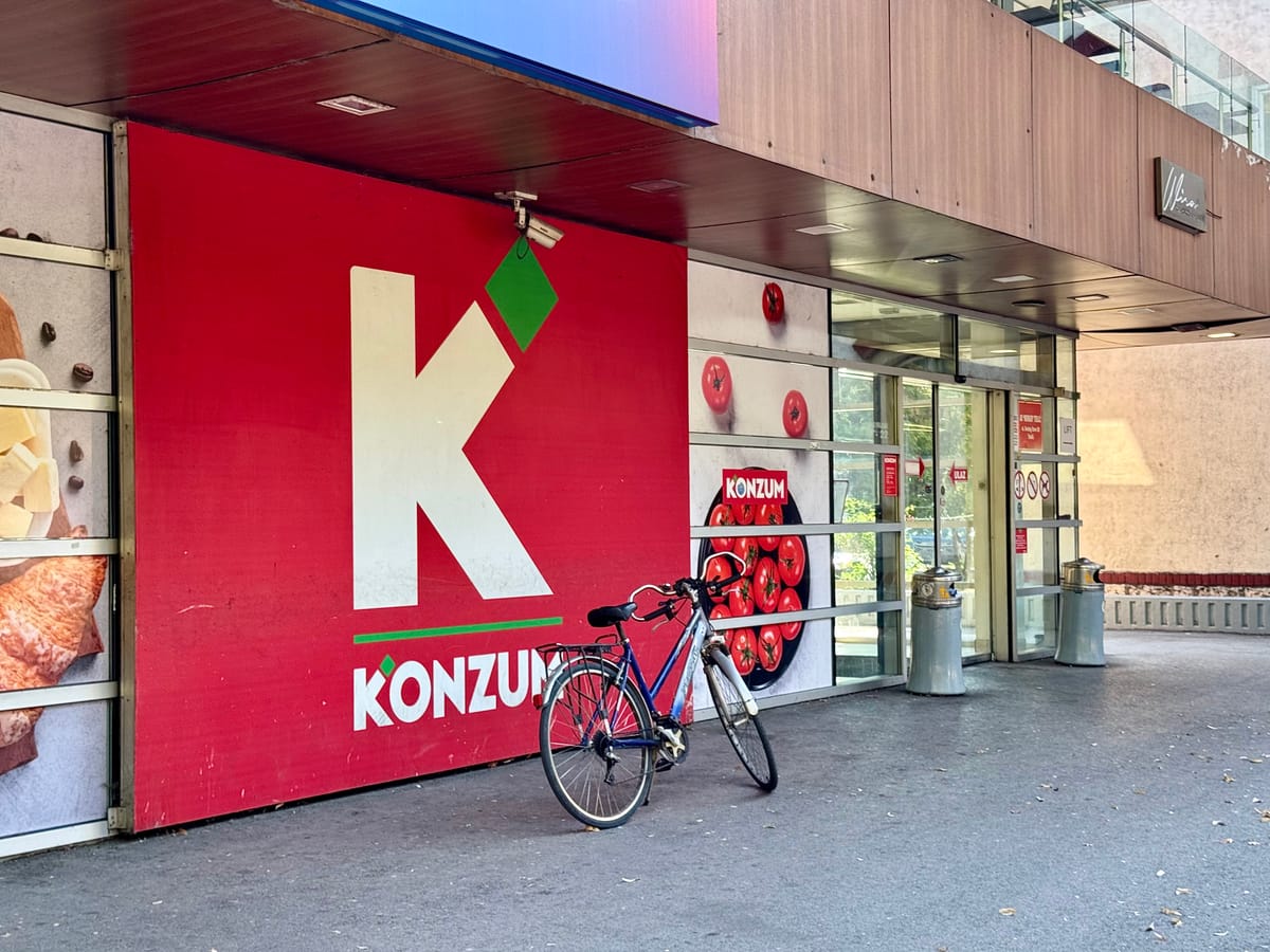 Supermarket right next to the building